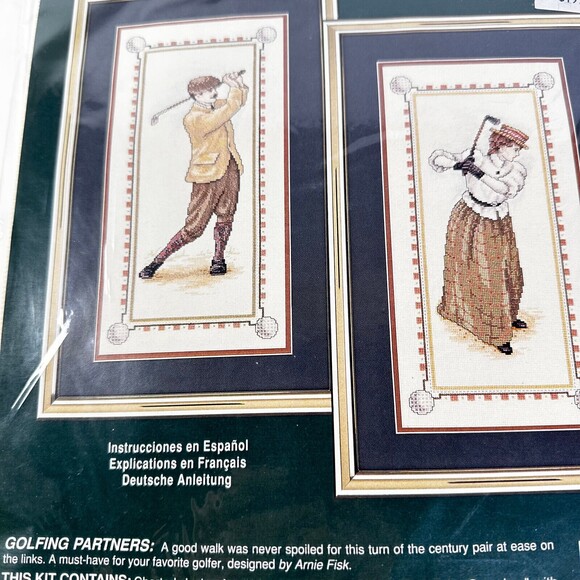 Counted Cross Stitch Elsa Williams Golfing Parners by Arnie Fisk Sealed - Picture 2 of 5